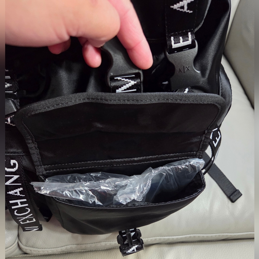 NWT - Armani Exchange Logo Strap Multiple Pockets Backpack - Picture 5 of 11